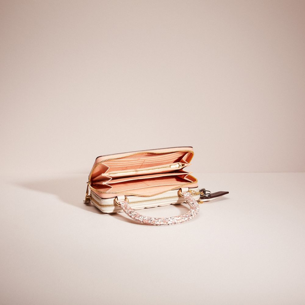 COACH®,UPCRAFTED DOUBLE-UP WALLET CREATION,Crossgrain Leather,Gold/Faded Blush,Inside View,Top View