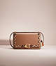 COACH®,UPCRAFTED BANDIT SHOULDER BAG,Calf Leather,Small,Brass/Dark Stone,Front View