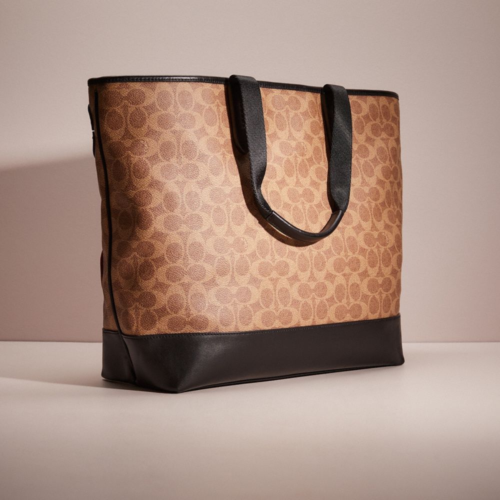 COACH®,Upcrafted Academy Tote In Signature Canvas,,Angle View