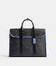 COACH®,GOTHAM PORTFOLIO BAG IN SIGNATURE CANVAS,Large,Charcoal/Blueberry,Front View