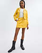 COACH®,HERITAGE C PATENT LEATHER JACKET,Yellow,Scale View