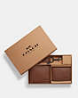 COACH®,BOXED 3-IN-1 WALLET GIFT SET,Leather,Mini,Dark Saddle,Front View