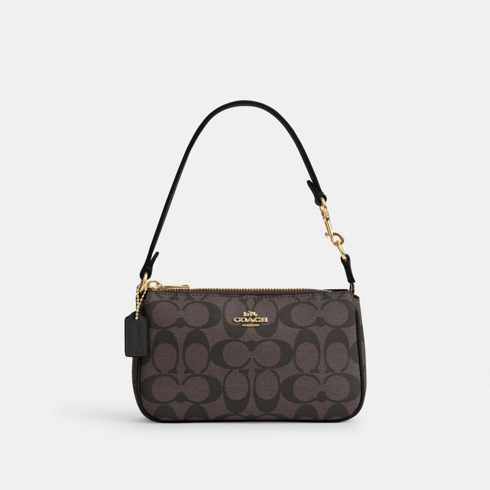 COACH®,NOLITA 19 IN SIGNATURE CANVAS,Signature Canvas,Mini,Gold/Brown Black,Front View