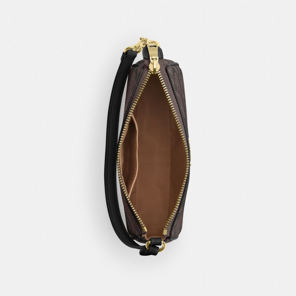 COACH®,Nolita 19 In Signature Canvas,Canvas,Wristlet,Shoulder Bag,Logo,Gold Metal,Casual,Brown,Inside View,Top View