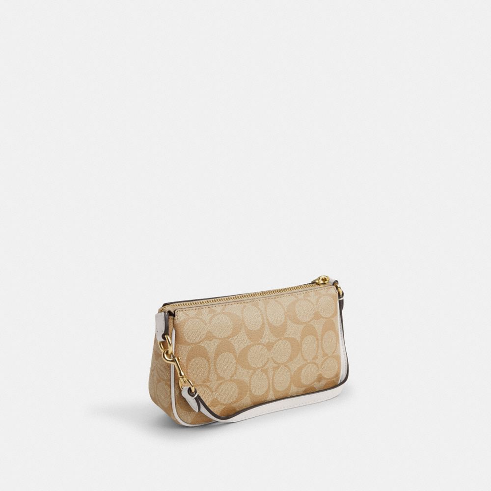 COACH®,NOLITA 19 IN SIGNATURE CANVAS,Signature Canvas,Mini,Gold/Light Khaki Chalk,Angle View