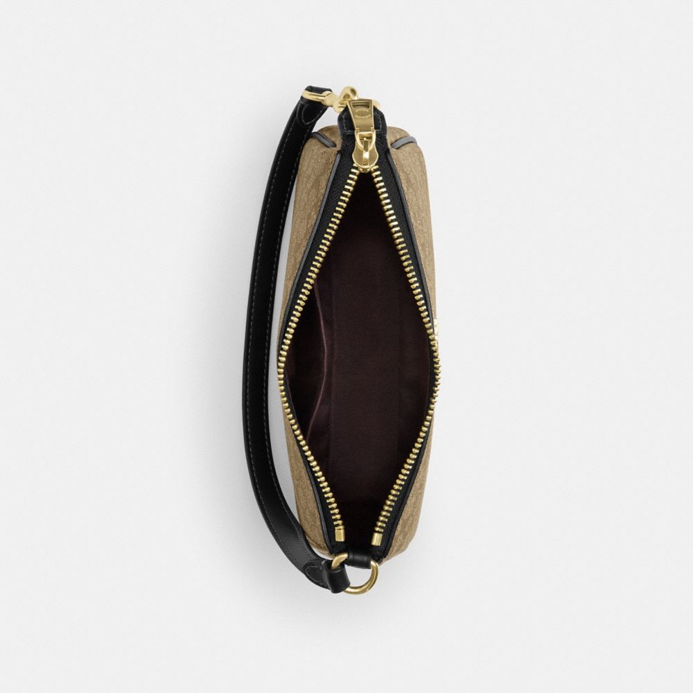 COACH®,Nolita 19 In Colorblock Signature Canvas,Canvas,Shoulder Bag,Logo,Piping,Gold Metal,Casual,Beige,Inside View,Top View
