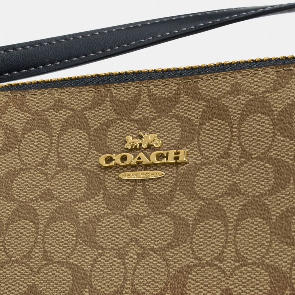 COACH®,Nolita 19 In Colorblock Signature Canvas,Canvas,Shoulder Bag,Logo,Piping,Gold Metal,Casual,Beige,Closer View