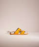 COACH®,RESTORED ALLY SANDAL,Suede,Papaya/Stone,Front View
