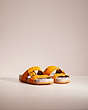 COACH®,RESTORED ALLY SANDAL,Suede,Papaya/Stone,Angle View
