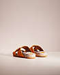 COACH®,RESTORED ALLY SANDAL,Suede,Papaya/Stone,Back View