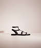 COACH®,RESTORED HADDIE GLADIATOR SANDAL,Leather,Black,Front View