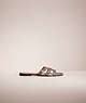 COACH®,RESTORED KENNEDY SANDAL,Snakeskin Leather,Natural,Front View