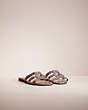 COACH®,RESTORED KENNEDY SANDAL,Snakeskin Leather,Natural,Angle View