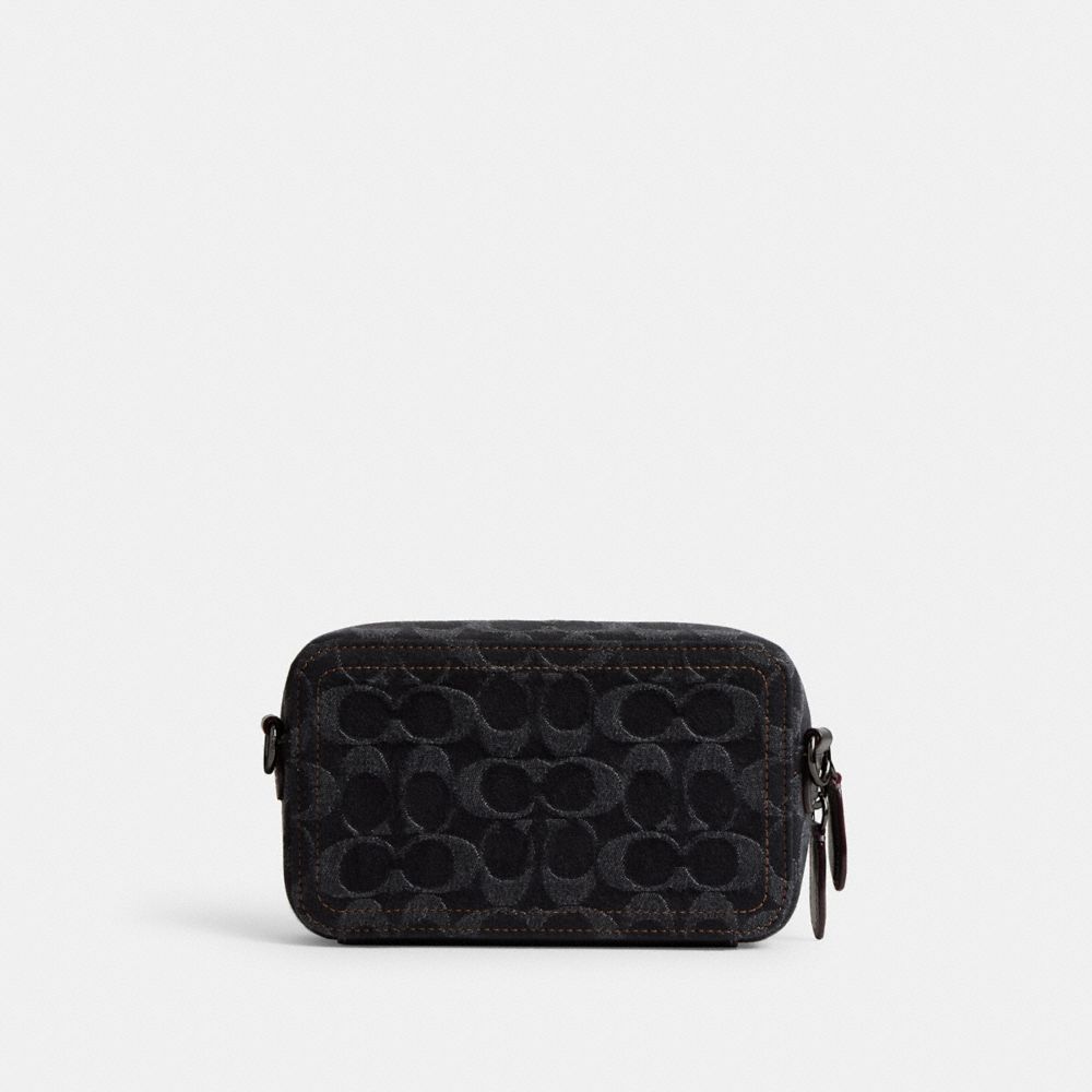 COACH®,チャーター スリム クロスボディ・シグネチャー デニム,メッセンジャー&ボディバッグ,ﾌﾞﾗｯｸ ﾃﾞﾆﾑ