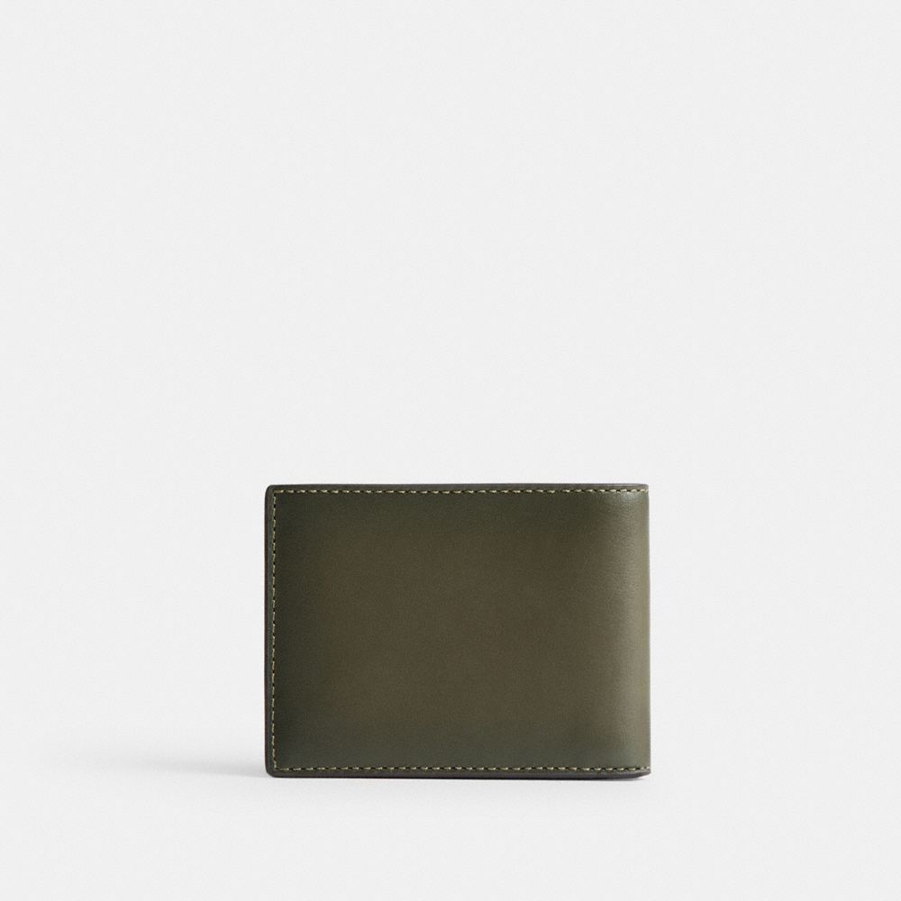 Coach Slim Billfold Wallet In Army Green
