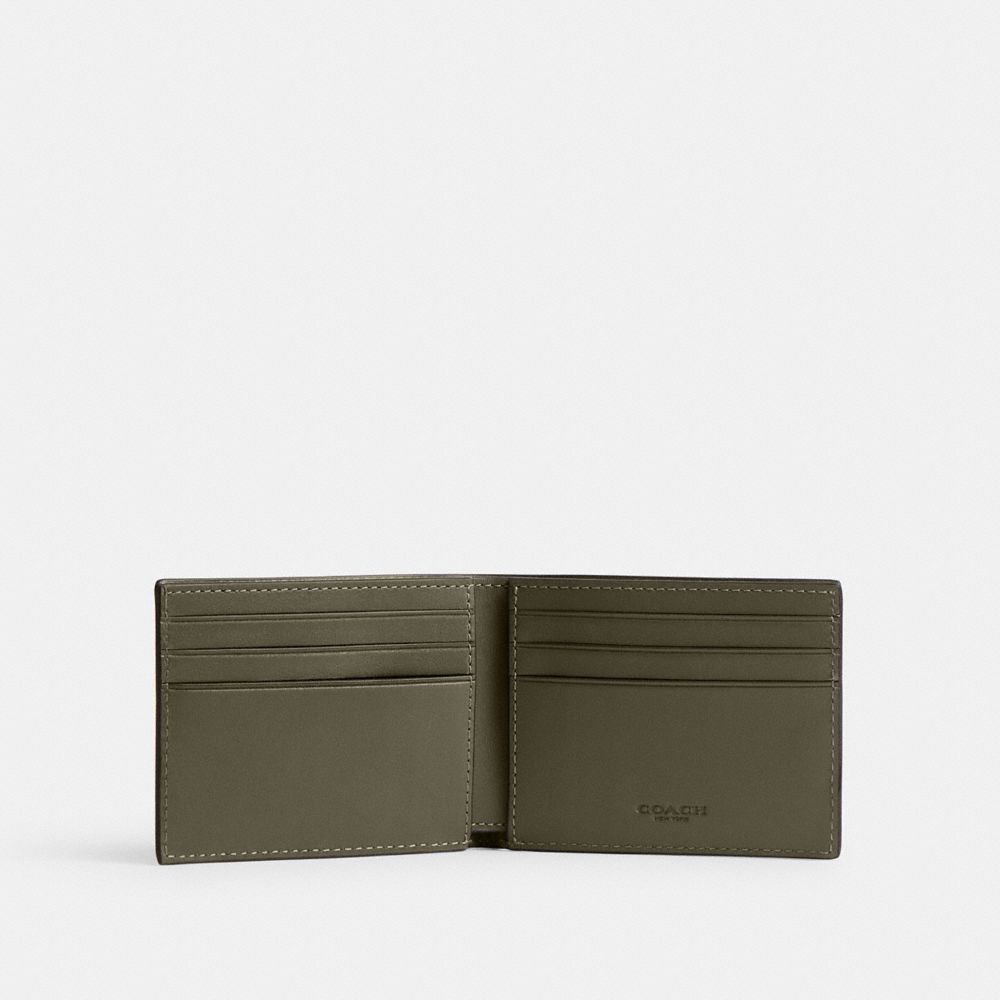 Coach Slim Billfold Wallet In Army Green