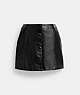 COACH®,PATENT LEATHER MINI SKIRT,Black,Front View