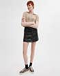 COACH®,PATENT LEATHER MINI SKIRT,Black,Scale View