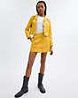 COACH®,PATENT LEATHER MINI SKIRT,Yellow,Scale View