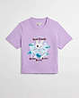 COACH®,Cropped Tee: Best Friends Bunny,New Item1,Purple Multi,Front View