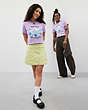 COACH®,Cropped Tee: Best Friends Bunny,New Item1,Purple Multi,Scale View