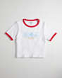 COACH®,Cropped Tee: Coachtopia Creatures,98% Recycled Cotton, 2% Recycled Poly,White/Red Multi,Front View