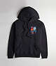 COACH®,Hoodie: Coachtopia Graphic Label,Black,Front View