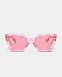 COACH®,JELLY TABBY SQUARE CAT EYE SUNGLASSES,Transparent Pink,Inside View,Top View