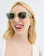 COACH®,JELLY TABBY SQUARE CAT EYE SUNGLASSES,Transparent Green,Angle View