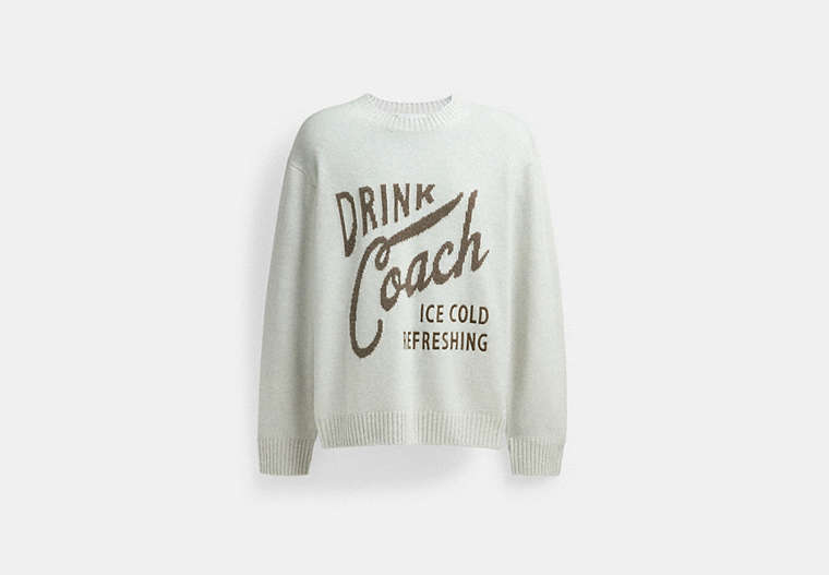 COACH®,SWEATER,Blue,Front View image number 0