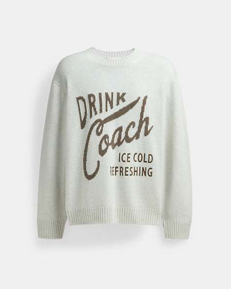 COACH®,SWEATER,Blue,Front View