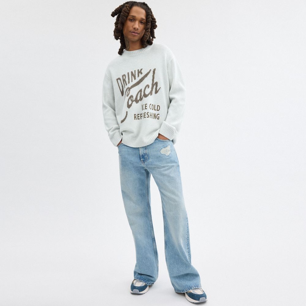 COACH®,SWEATER,Blue,Scale View