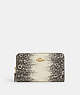 COACH®,MEDIUM ID ZIP WALLET,Leather,Mini,Gold/Natural,Front View
