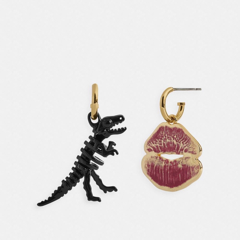 COACH®,ACHETER MAINTENANT LES BOUCLES D’OREILLES DÉPAREILLÉES,Métal,Or/Rose,Front View