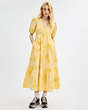 COACH®,LONG COTTON FLORAL DRESS,cotton,Yellow,Scale View