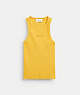 COACH®,RIBBED COACH SCRIPT TANK TOP,Yellow,Front View