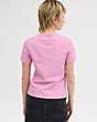 COACH®,SIGNATURE RINGER T-SHIRT IN ORGANIC COTTON,Pink Signature,Scale View