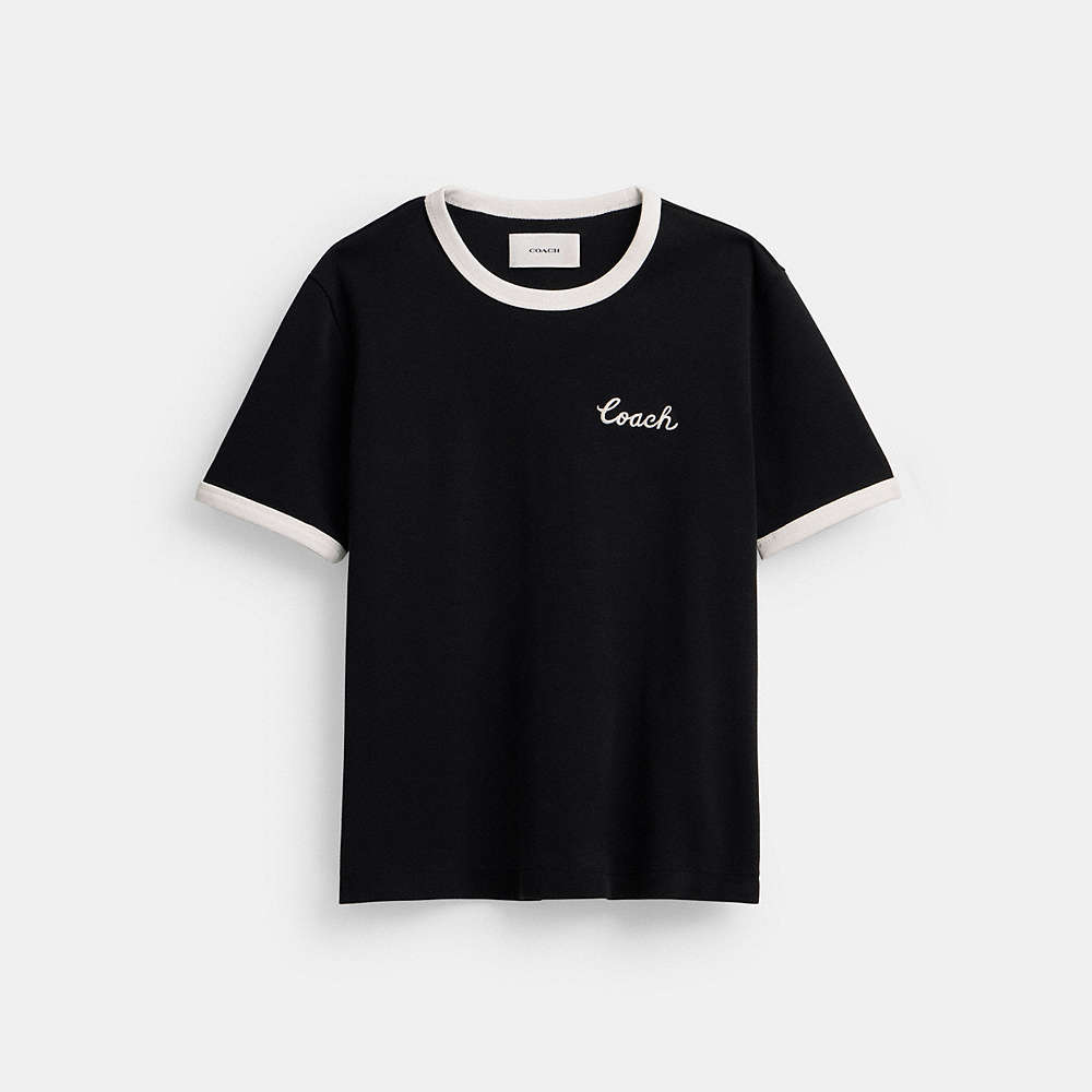 Shop Coach Ringer T Shirt In Black