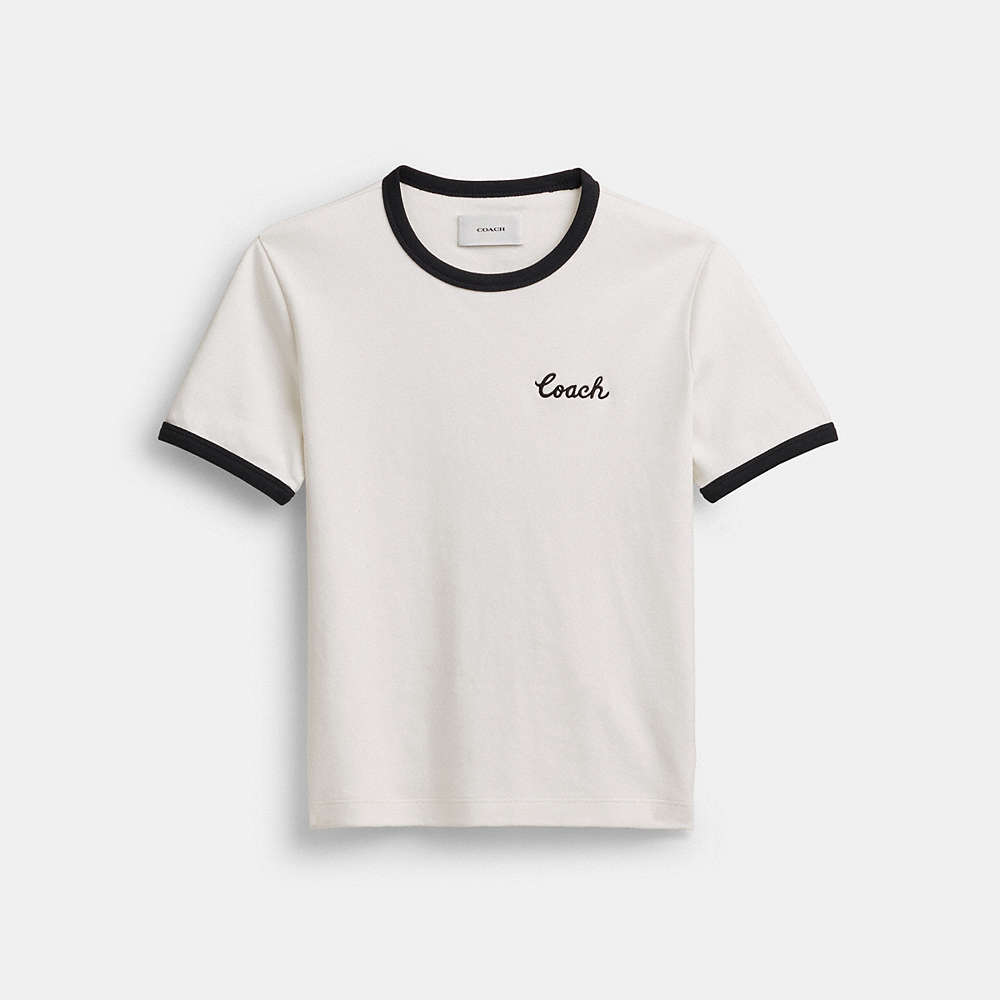 Shop Coach Ringer T Shirt In White