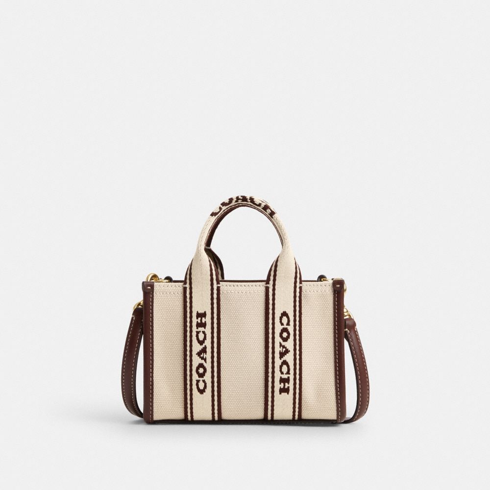 COACH®,SMITH MINI TOTE,Canvas,Small,Gold/Natural Multi,Front View