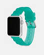 COACH®,JELLY APPLE WATCH® STRAP, 38MM, 40MM AND 41MM,silicon,Light Green,Angle View