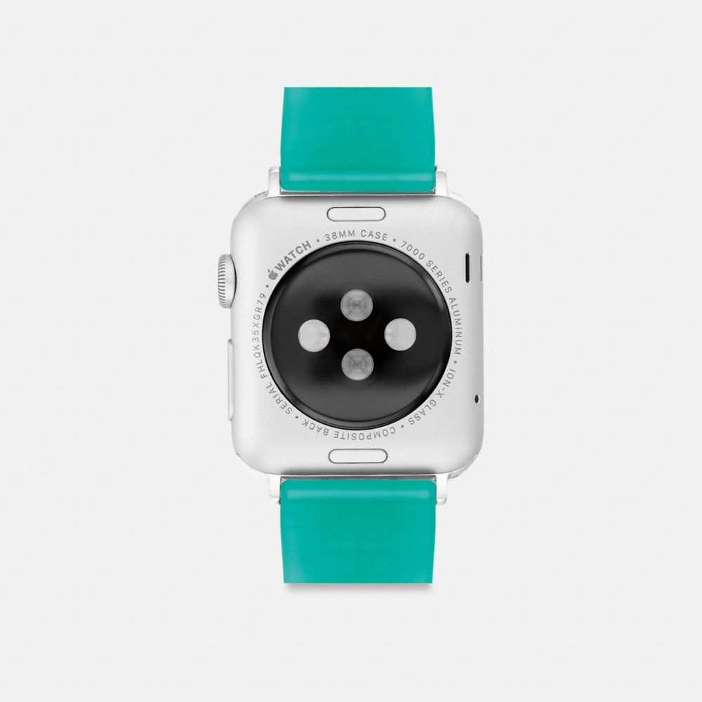COACH®,BRACELET APPLE WATCH® JELLY, 38 MM, 40 MM ET 41 MM,Silicone,Vert clair,Back View