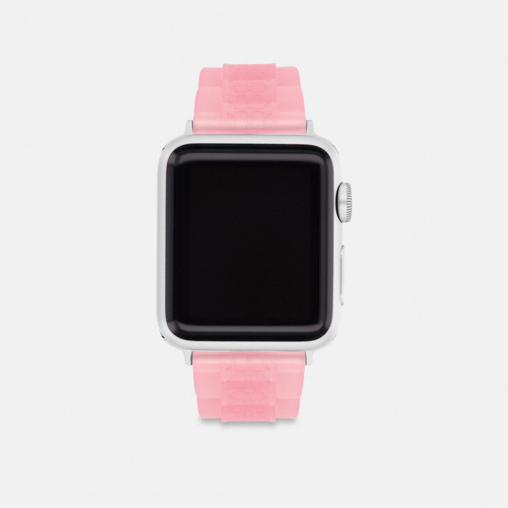 COACH®,JELLY APPLE WATCH® STRAP, 38MM, 40MM AND 41MM,Pink,Front View