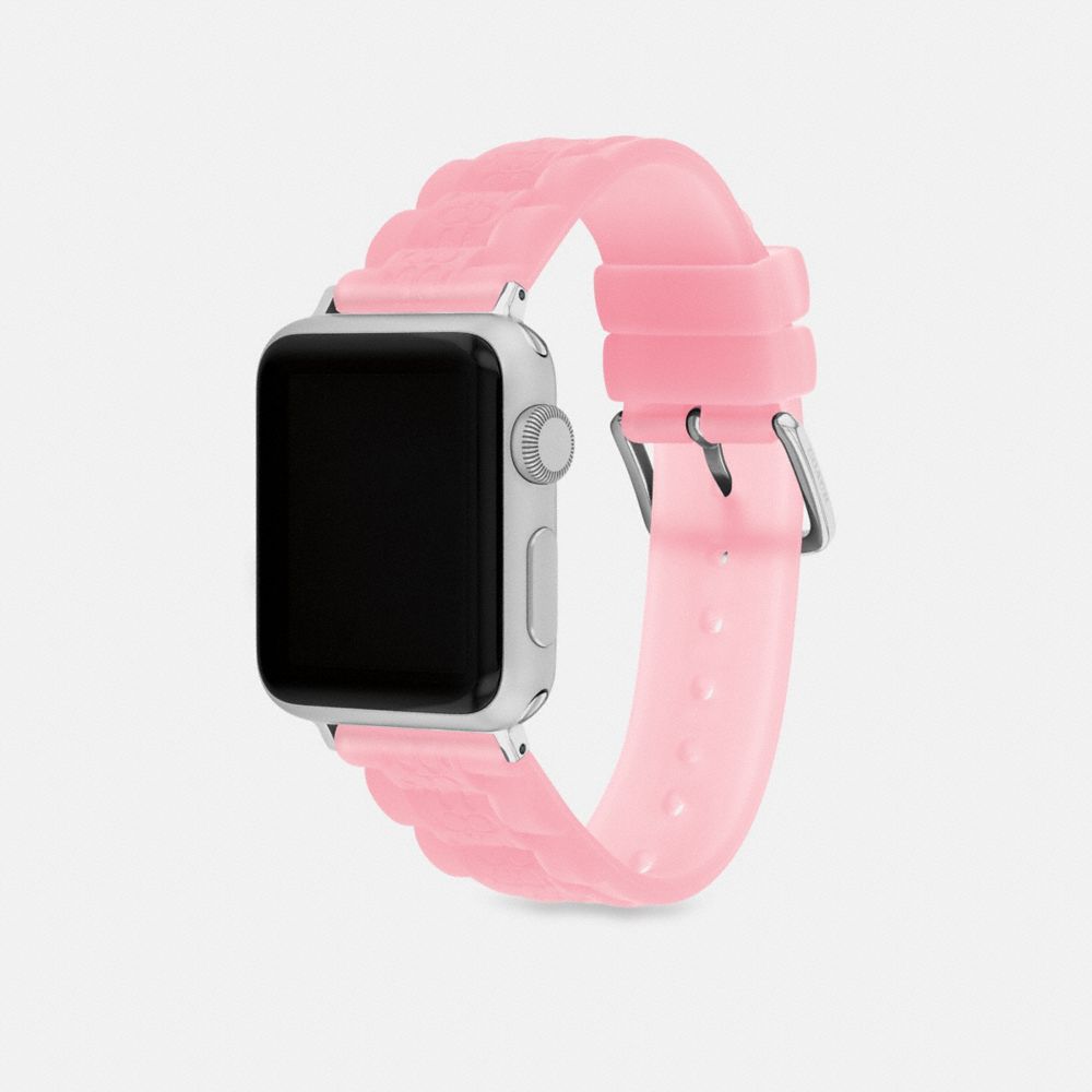 COACH®,JELLY APPLE WATCH® STRAP, 38MM, 40MM AND 41MM,Pink,Angle View