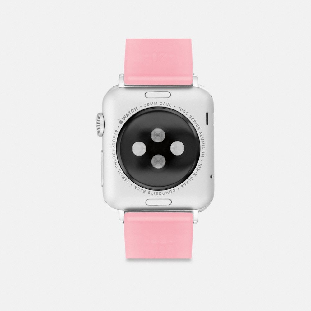 COACH®,JELLY APPLE WATCH® STRAP, 38MM, 40MM AND 41MM,Pink,Back View