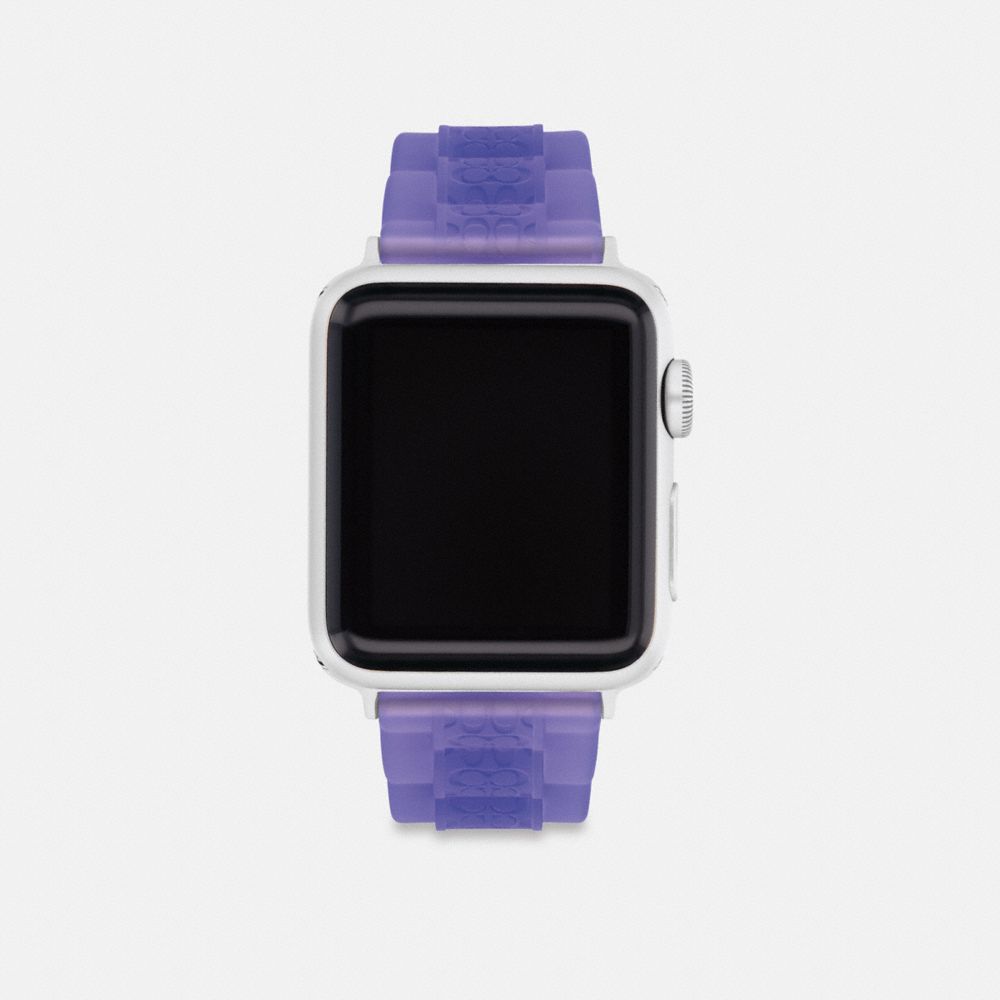 COACH®,BRACELET APPLE WATCH® JELLY, 38 MM, 40 MM ET 41 MM,Silicone,Violet,Front View