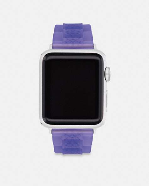 COACH®,JELLY APPLE WATCH® STRAP, 38MM, 40MM AND 41MM,silicon,Violet,Front View
