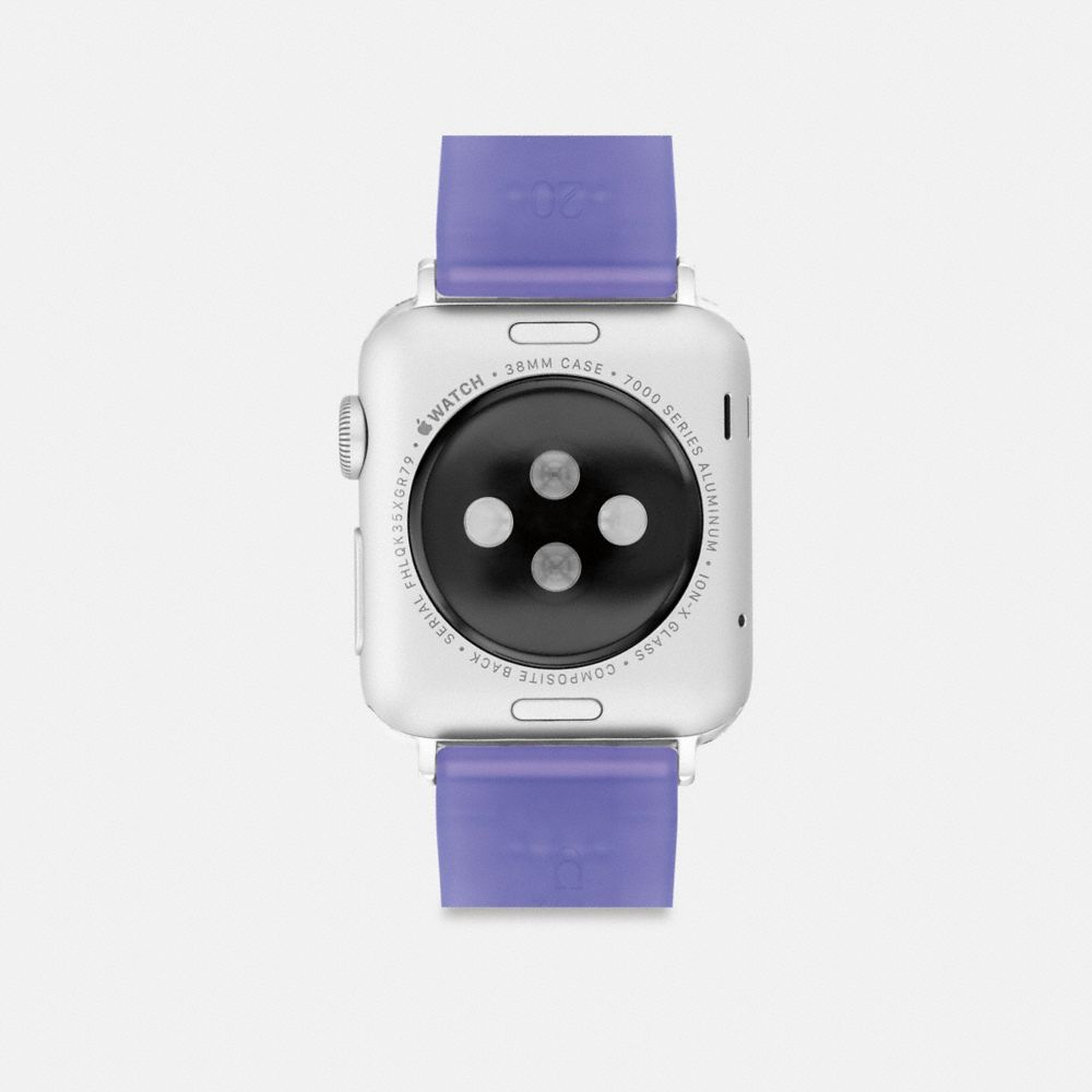 COACH®,BRACELET APPLE WATCH® JELLY, 38 MM, 40 MM ET 41 MM,Silicone,Violet,Back View