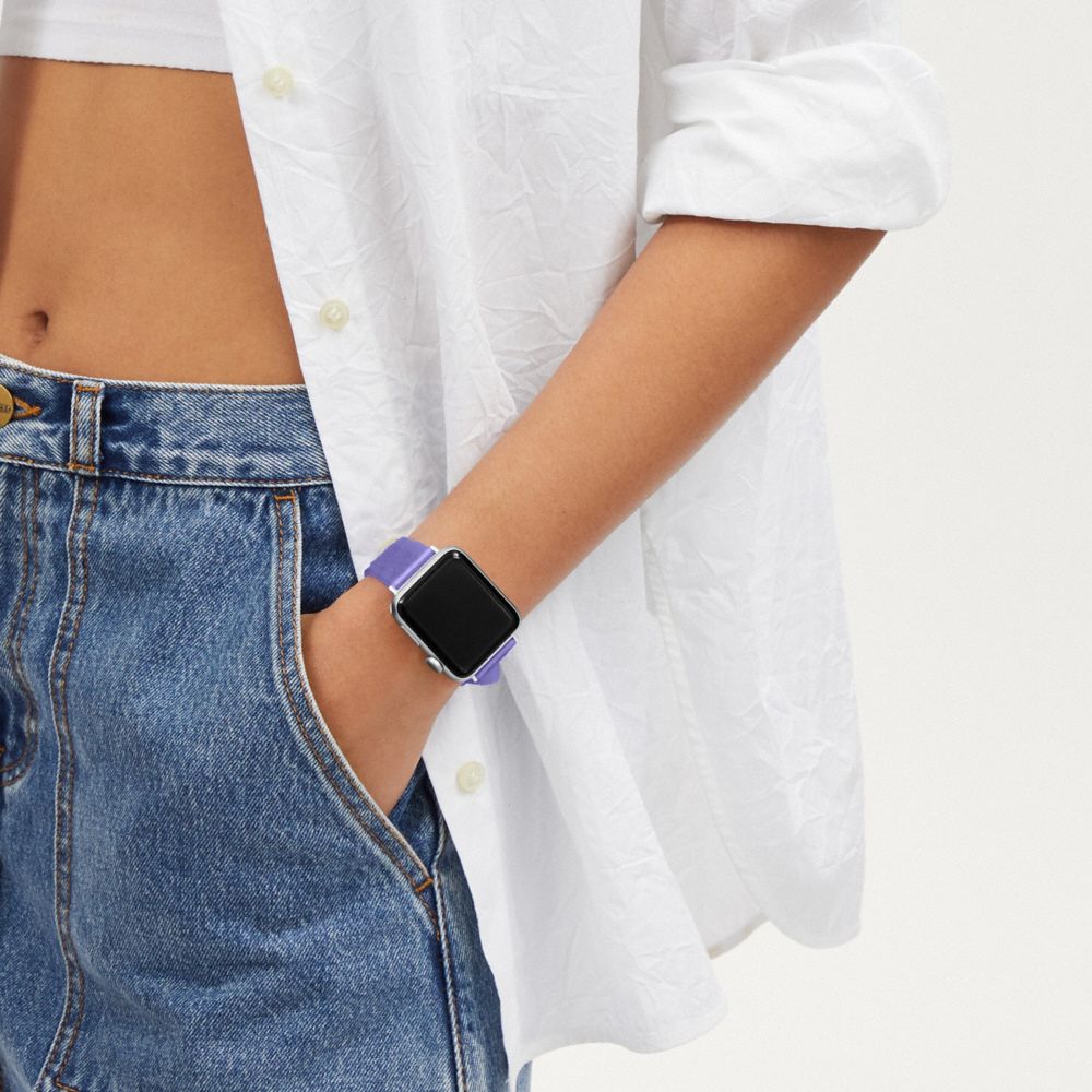 COACH®,Jelly Apple Watch® Strap, 38 Mm, 40 Mm And 41 Mm,Watch Strap,Silicone,Rubber,Casual,Purple,Detail View