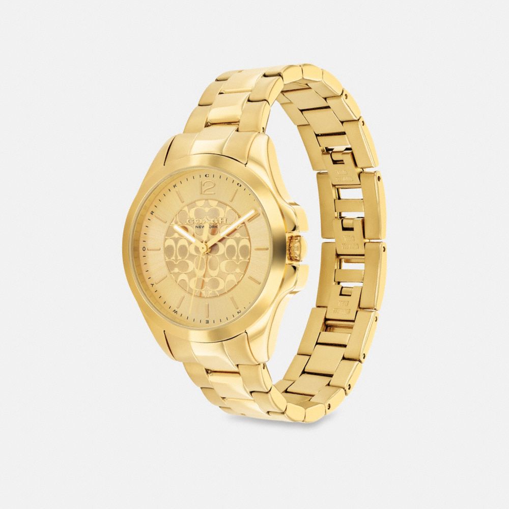 COACH®,LIBBY WATCH, 37MM,Gold,Angle View